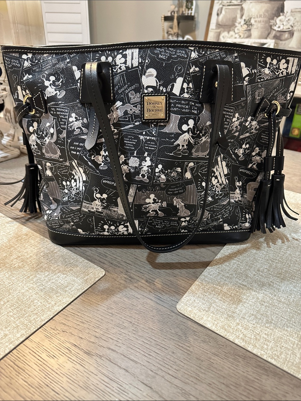 Dooney & Bourke Black and White Disney Comic Tote